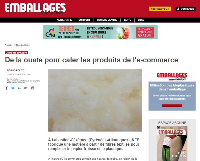 Emballages Magazine Blocbox Ouatbox de la ouate pour caler les produits article matière solution de calage solutions de calage produit de calage emballage transport logistique économique efficiente efficace protection colis parcel package shock resistant rentable pas cher professionnel particulier